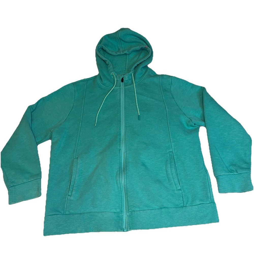 FIGS Women Essential 2.0 Full Zip Hoodie Sweatshirt Scrubs Jacket Green Size XL